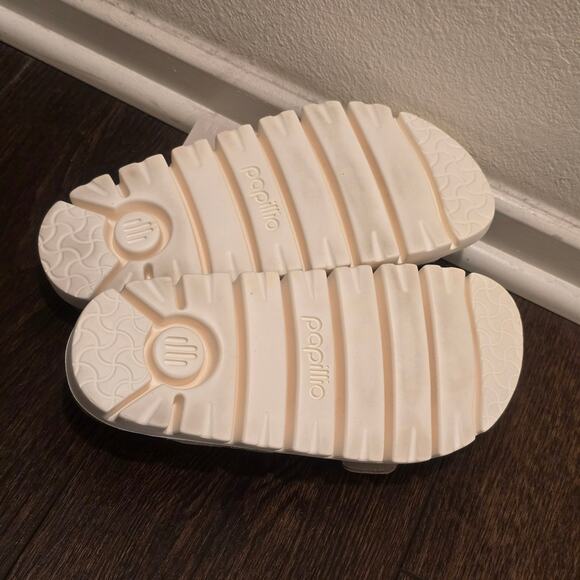 Papillio Birkenstock Arizona Pap Taupe Platform Chunky Slides Sz 38 US 7 Narrow - Picture 5 of 10